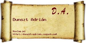 Dunszt Adrián névjegykártya